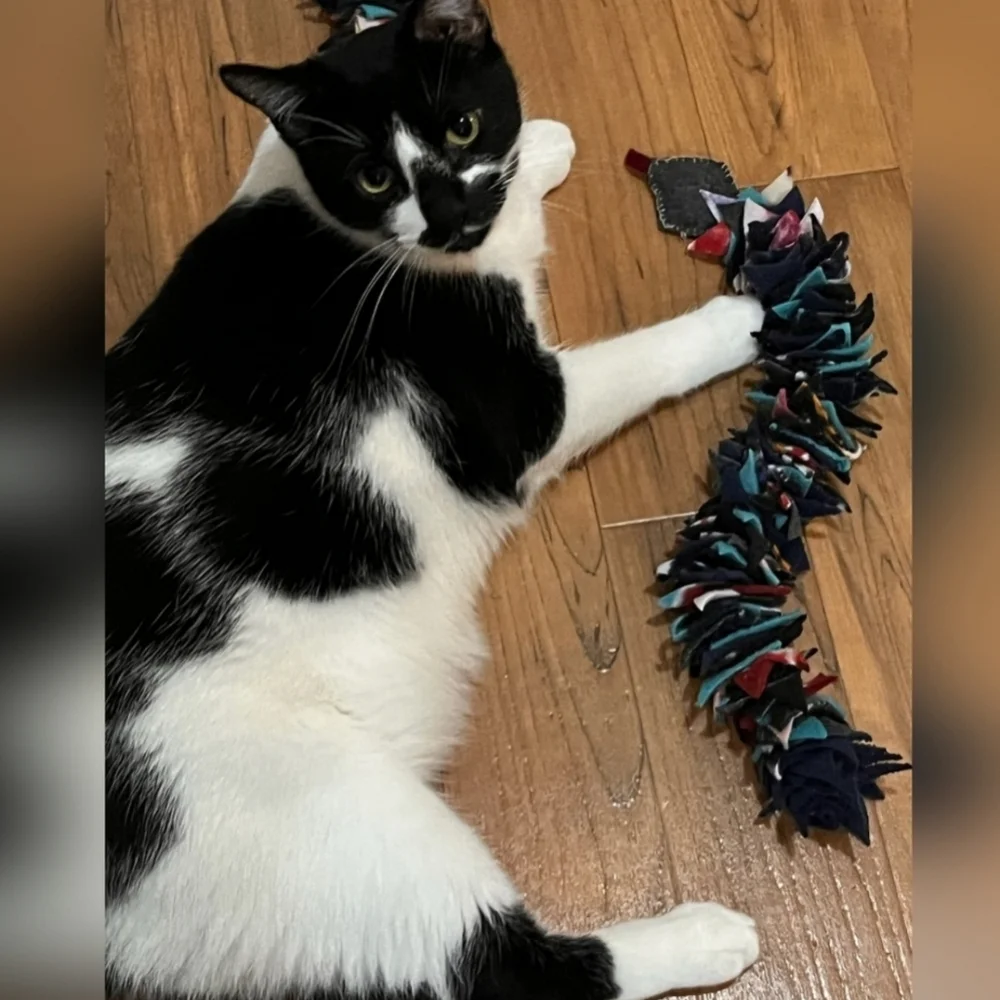 Large Hand crafted Snuffle Sniffer Snake enrichment toy for cats